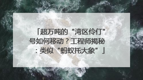 超万吨的“湾区伶仃”号如何移动？工程师揭秘：类似“蚂蚁托大象”