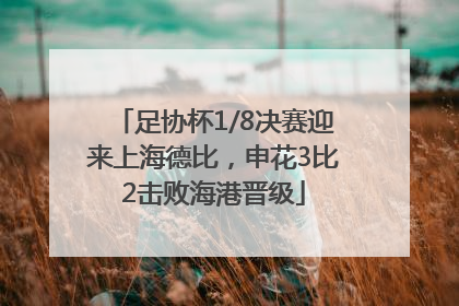 足协杯1/8决赛迎来上海德比，申花3比2击败海港晋级