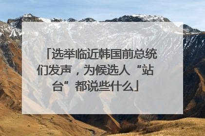 选举临近韩国前总统们发声，为候选人“站台”都说些什么