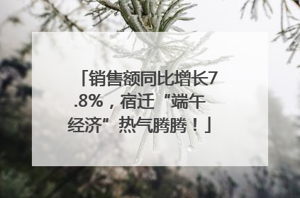 销售额同比增长7.8%，宿迁“端午经济”热气腾腾！