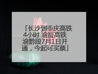 长沙到重庆高铁4小时 渝厦高铁渝黔段7月1日开通，今起可买票