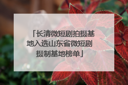 长清微短剧拍摄基地入选山东省微短剧摄制基地榜单