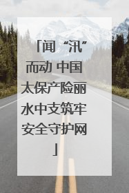 闻“汛”而动 中国太保产险丽水中支筑牢安全守护网