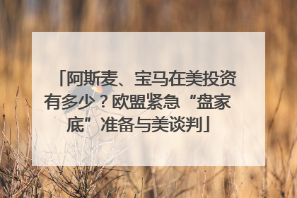 阿斯麦、宝马在美投资有多少？欧盟紧急“盘家底”准备与美谈判