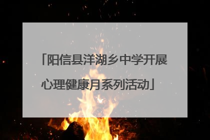 阳信县洋湖乡中学开展心理健康月系列活动