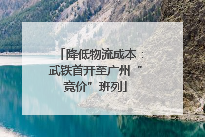 降低物流成本：武铁首开至广州“竞价”班列