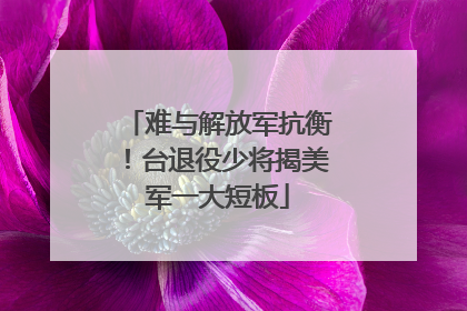 难与解放军抗衡！台退役少将揭美军一大短板