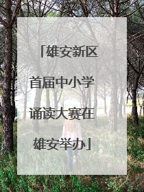 雄安新区首届中小学诵读大赛在雄安举办