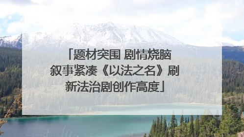 题材突围 剧情烧脑 叙事紧凑《以法之名》刷新法治剧创作高度