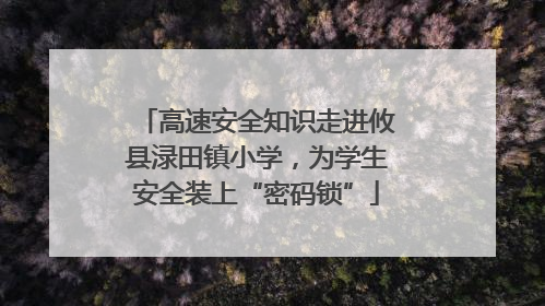 高速安全知识走进攸县渌田镇小学，为学生安全装上“密码锁”