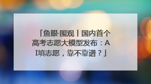 鱼眼·围观丨国内首个高考志愿大模型发布：AI填志愿，靠不靠谱？
