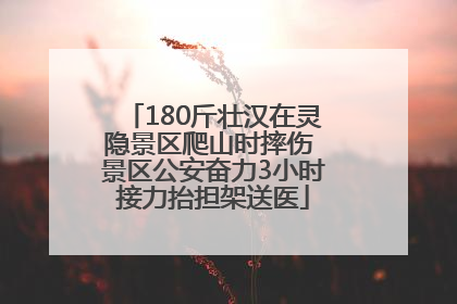 180斤壮汉在灵隐景区爬山时摔伤 景区公安奋力3小时接力抬担架送医