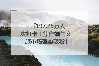 197.25万人次打卡！焦作端午文旅市场强势吸粉