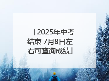 2025年中考结束 7月8日左右可查询成绩