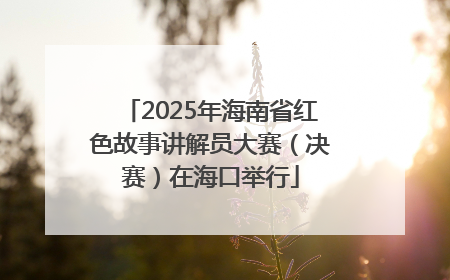 2025年海南省红色故事讲解员大赛（决赛）在海口举行