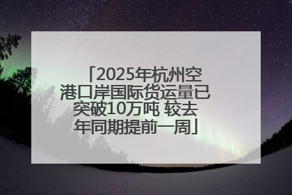 2025年杭州空港口岸国际货运量已突破10万吨 较去年同期提前一周