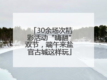 30余场次精彩活动“嗨翻”双节，端午来盐官古城这样玩