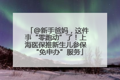 @新手爸妈，这件事“零跑动”了！上海医保推新生儿参保“免申办”服务
